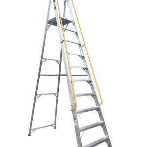 Escalera de Tijera con Plataforma en Aluminio Certificada 10 pasos