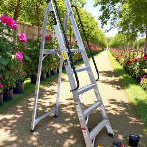 Escalera de Tijera con Plataforma en Aluminio Certificada 5 pasos