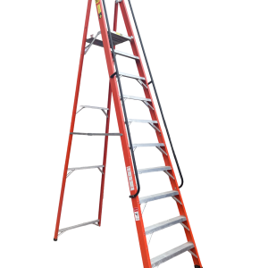 Escalera de Tijera con Plataforma en Fibra de Vidrio Certificada 10 pasos