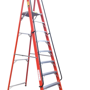 Escalera de Tijera con Plataforma en Fibra de Vidrio Certificada 9 pasos