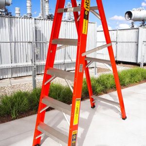 Escalera Tijera Fibra de Vidrio Certificada 6 pasos