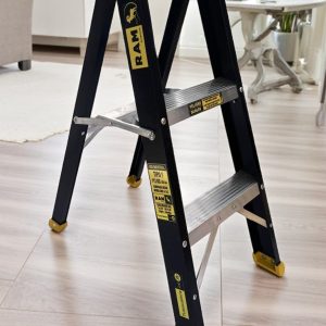 Escalera RAM Tijera Aluminio Negra 3 pasos