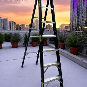 Escalera RAM Tijera  Aluminio negra 7 pasos Protop