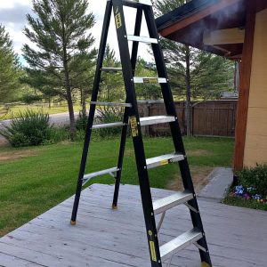 Escalera RAM Tijera  Aluminio Negra 7 pasos